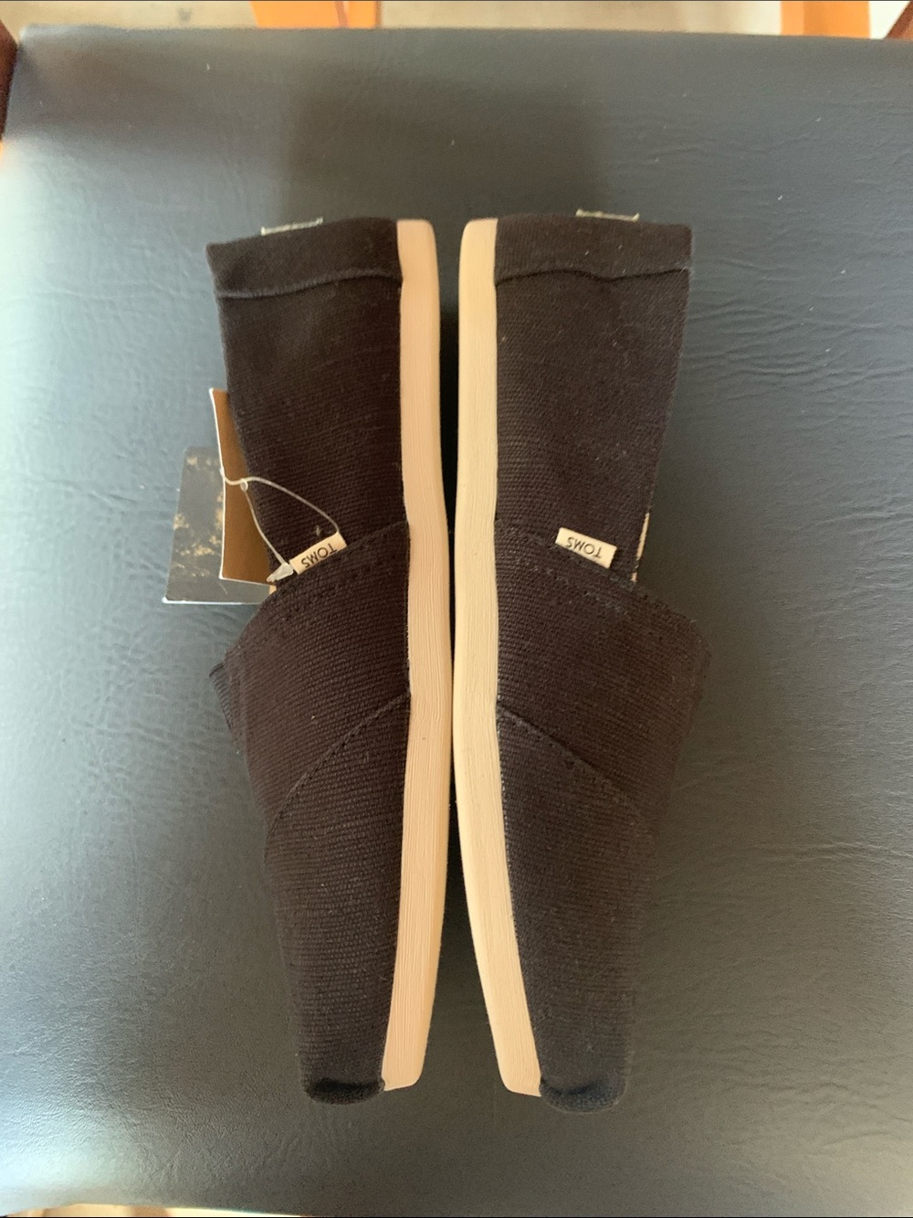 Womens Black Slip-On heritage Canvas Loafers by Toms - Picture 7 of 14